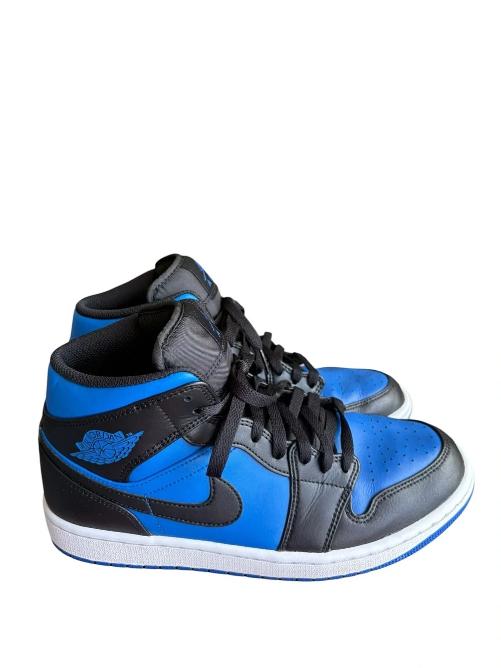 Jordan Air Jordan 1 Mid Black Blue White Sneaker Athletic size 9.5